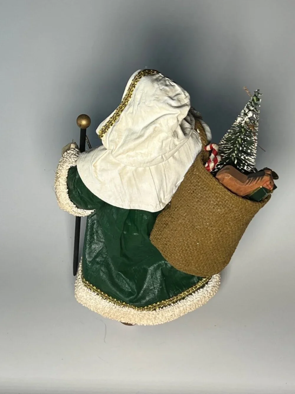 Possible Dreams Santa Claus Figurine 1988 Green Robe With Staff & Sack Of Toys